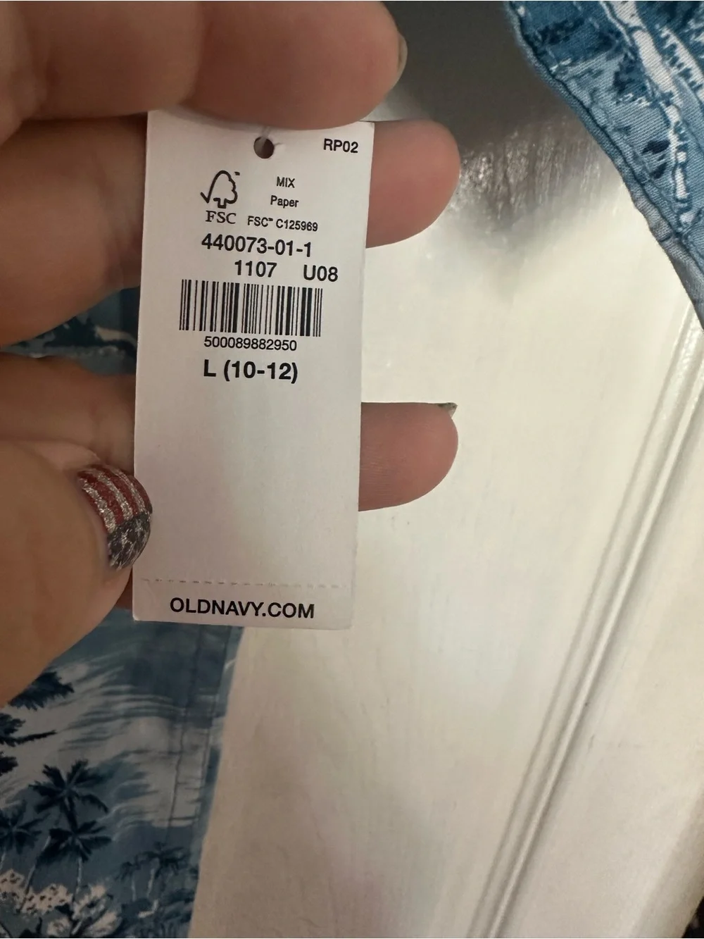 Old Navy Casual Blue Tropical Print Short-Sleeve Shirt - Boys L